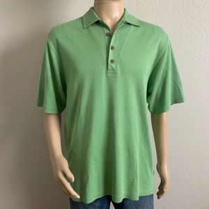 Tommy Bahama silk polo green size medium